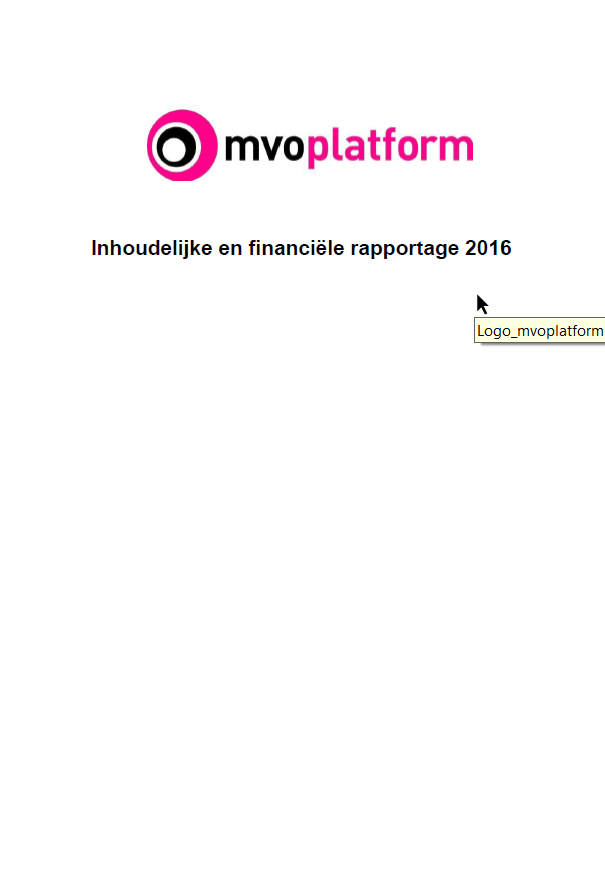 publication cover - Jaarverslag MVO Platform 2016